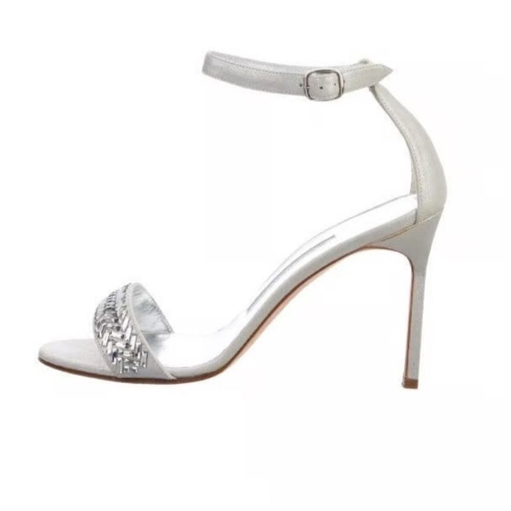 Manolo Blahnik Chaosdi Metallic Strappy Heels Size 39 or 8.5